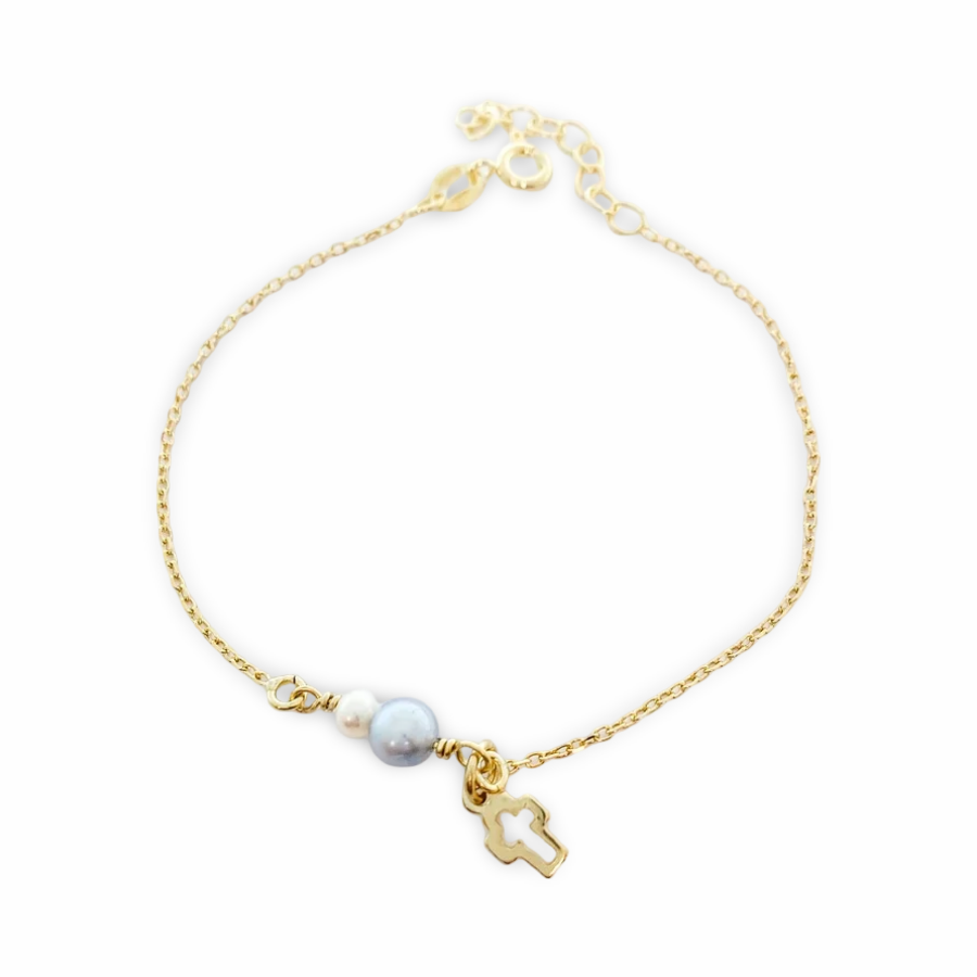 Pulsera Algo Azul con cruz